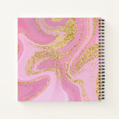 Moderner Wertvoll rosa Goldmarmorname - Notebook Notizblock (Rückseite)
