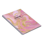 Moderner Wertvoll rosa Goldmarmorname - Notebook Notizblock (Rechte Seite)