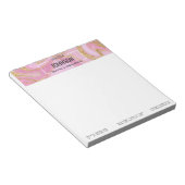 Moderner Wertvoll rosa Goldmarmorname - Notepad Notizblock (angewinkelt)
