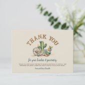 Moderner Western Cowgirl Rustic Cactus danke (Stehend Vorderseite)