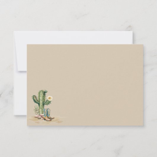 Moderner Western Cowgirl Rustic Cactus danke (Rückseite)