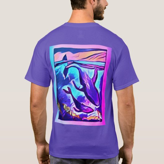Moderner Whale Art T - Shirt (Rückseite)