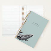 Moderner Whale in Wasserfarben Personalisiert Notizblock (Innen)