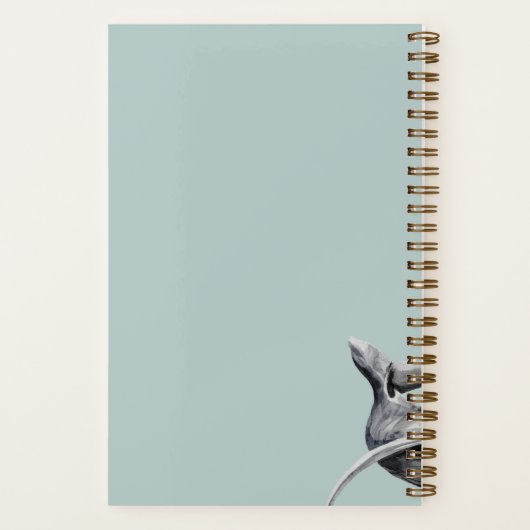 Moderner Whale in Wasserfarben Personalisiert Notizblock (Rückseite)