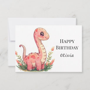 Moderner Whimsical Dinosaurier Geburtstag Karte