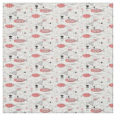 Moderner Whimsikfisch aus dem Mittelalter rosa Stoff (Muster)