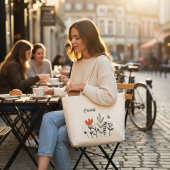 Moderner Whimsischer Personalisierter Name Jumbo Stoffbeutel