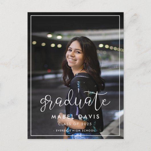 Moderner whimsisischer Foto Abschluss Postkarte (Vorderseite)