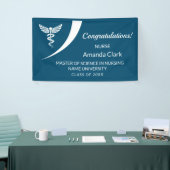 Moderner White & Blue Caduceus Nursing Abschluss Banner (Messeveranstaltung)