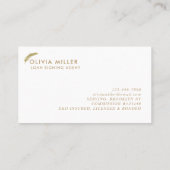 Moderner White Gold Feather Script Notary Agent Visitenkarte (Rückseite)