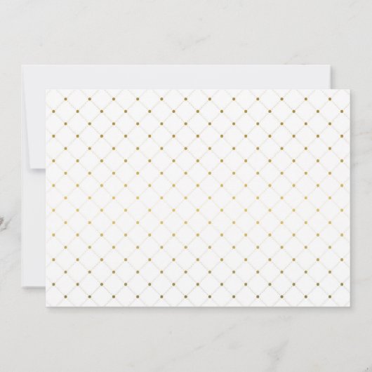 Moderner White & Gold Foil Effekt Save the Date (Rückseite)