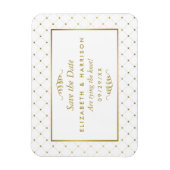 Moderner White & Gold Foil Effekt Save the Date Magnet (Vertikal)
