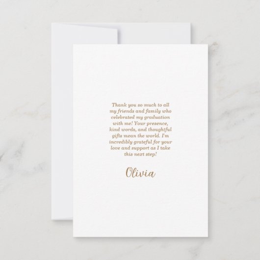 Moderner White Gold Foto Abschluss Dankeskarte (Rückseite)