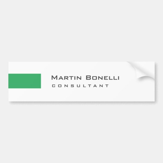 Moderner White Green Simple Consultant Autoaufkleber (Vorne)