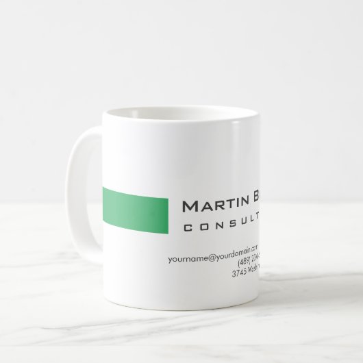 Moderner White Green Simple Consultant Kaffeetasse (Vorderseite Links)