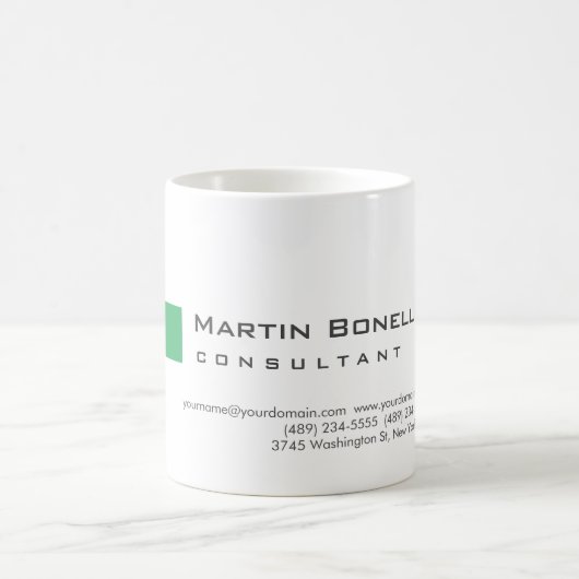 Moderner White Green Simple Consultant Kaffeetasse (Mittel)