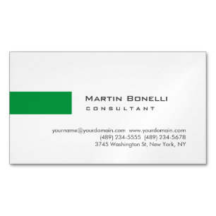 Moderner White Green Simple Consultant Magnetische Visitenkarte