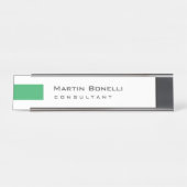 Moderner White Green Simple Consultant Schreibtischnamensplakette (Vorderseite )