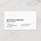 Moderner White Minimalistisch Luxe Individuelle Na Visitenkarte (Rückseite)