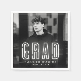 Moderner White Neon Foto Abschluss Serviette