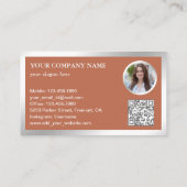 Moderner White Terrazzo Real Anwesen Foto QR Code Visitenkarte (Rückseite)