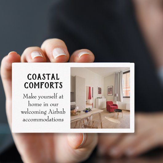 Moderner White Vacation Renta QR Code Visitenkarte