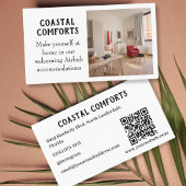 Moderner White Vacation Renta QR Code Visitenkarte