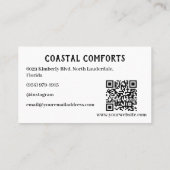 Moderner White Vacation Renta QR Code Visitenkarte (Rückseite)