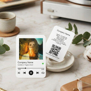 Moderner Wiedergabelisten-QR-Code-Musikplayer-Song Visitenkarte