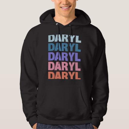 Moderner, wiederholter Text Daryl Hoodie (Vorderseite)