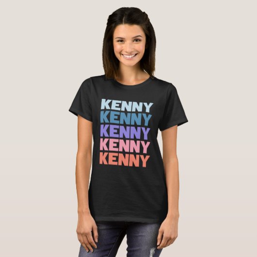 Moderner, wiederholter Text Kenny T-Shirt (Vorne ganz)