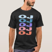 Moderner, wiederholter Text Oj T-Shirt (Vorderseite)