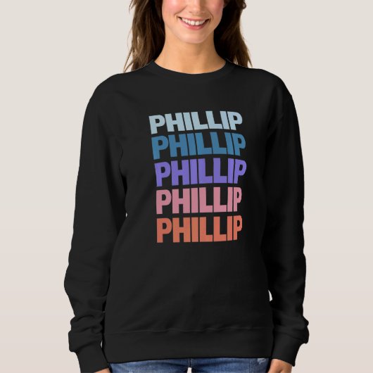 Moderner, wiederholter Text Phillip Sweatshirt (Vorderseite)