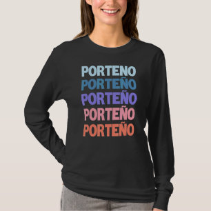 Moderner, wiederholter Text Porteño Buenos Aires T-Shirt