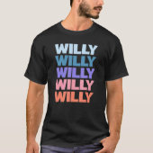 Moderner, wiederholter Text Willy T-Shirt (Vorderseite)