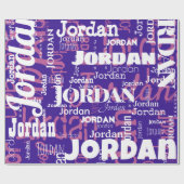 Moderner Wiederholungsname Lila rosa weiß Geschenkpapier (Flach)