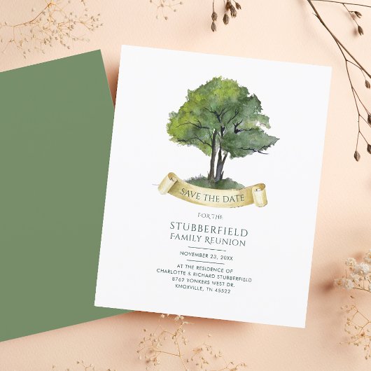 Moderner Wiedersehen-Genealogie-Baum Save the Date