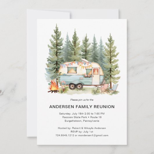 Moderner Wiedersehen Rustikaler Wald Einfache Einl Einladung (Vorderseite)