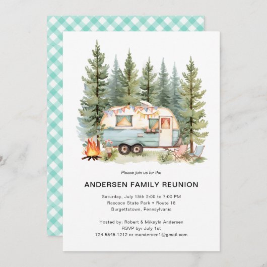 Moderner Wiedersehen Rustikaler Wald Einfache Einl Einladung (Vorne/Hinten)