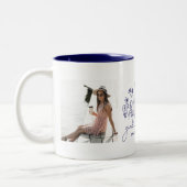 Moderner Wildblume-Abschluss Zweifarbige Tasse (Links)