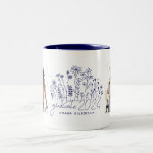 Moderner Wildblume-Abschluss Zweifarbige Tasse (Mittel)