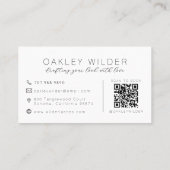 Moderner Wimpernkunst-Skript-QR-Code Visitenkarte (Rückseite)