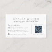 Moderner Wimpernkünstler Cocoa Script QR Code Visitenkarte (Rückseite)