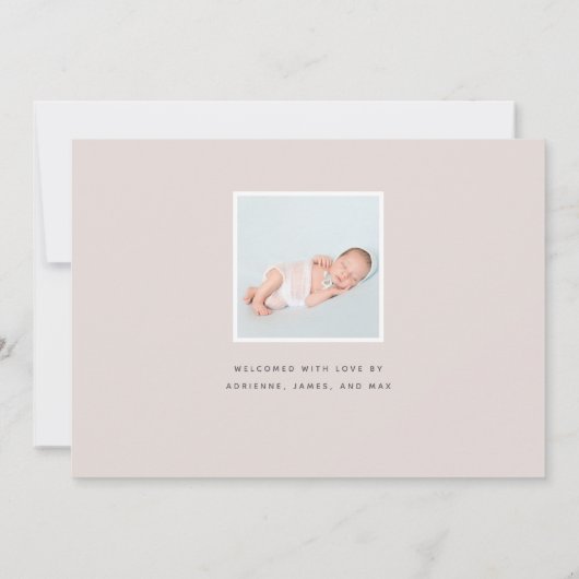 Moderner Winkel | Three Foto Collage Birth Ankündigung (Rückseite)