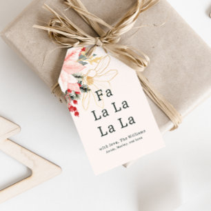 Moderner Winter Floral Fan La La La La Familie Geschenkanhänger