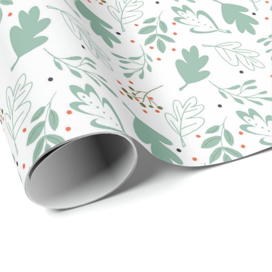 MODERNER WINTER GREENERY URLAUB GESCHENKPAPIER (Rolleneckpunkt)