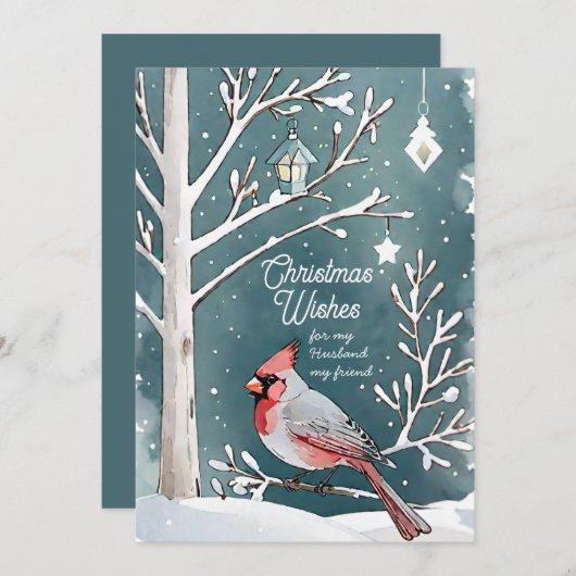 Moderner Winter Kardinal Sommerfreund Weihnachten (Vorne/Hinten)