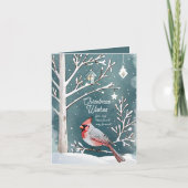 Moderner Winter Kardinal - Weihnachten Karte (Vorderseite)