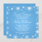 Moderner Winter-Märchenland-Bonbon 16 Einladung (Vorne/Hinten)