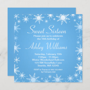 Moderner Winter-Märchenland-Bonbon 16 Einladung